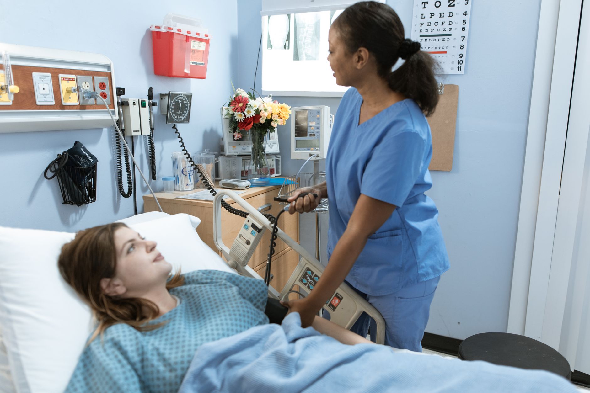 RN performing a bedside assessment that cannot be delegated to an LPN or UAP