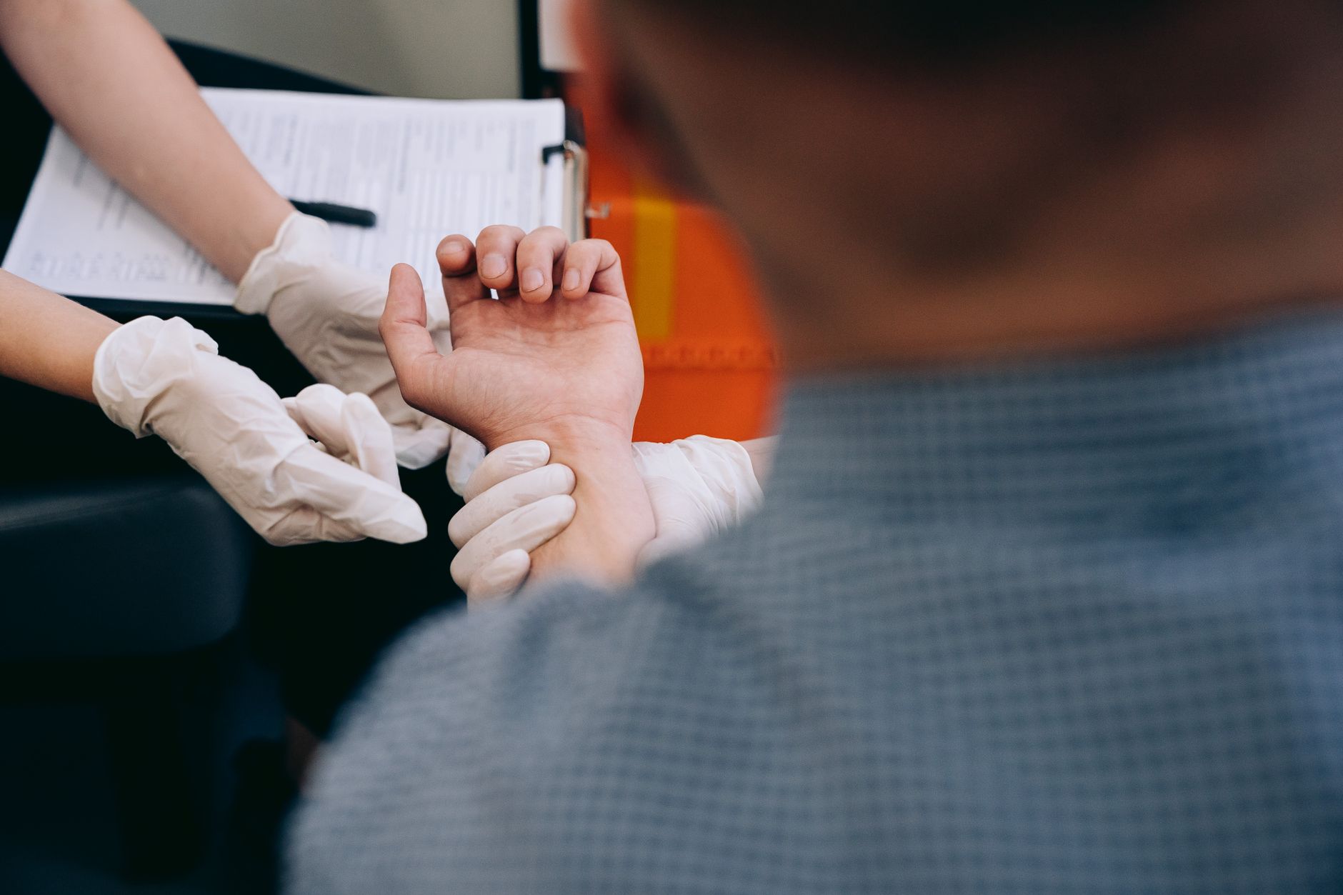 Nursing student taking vital signs and applying the nursing process