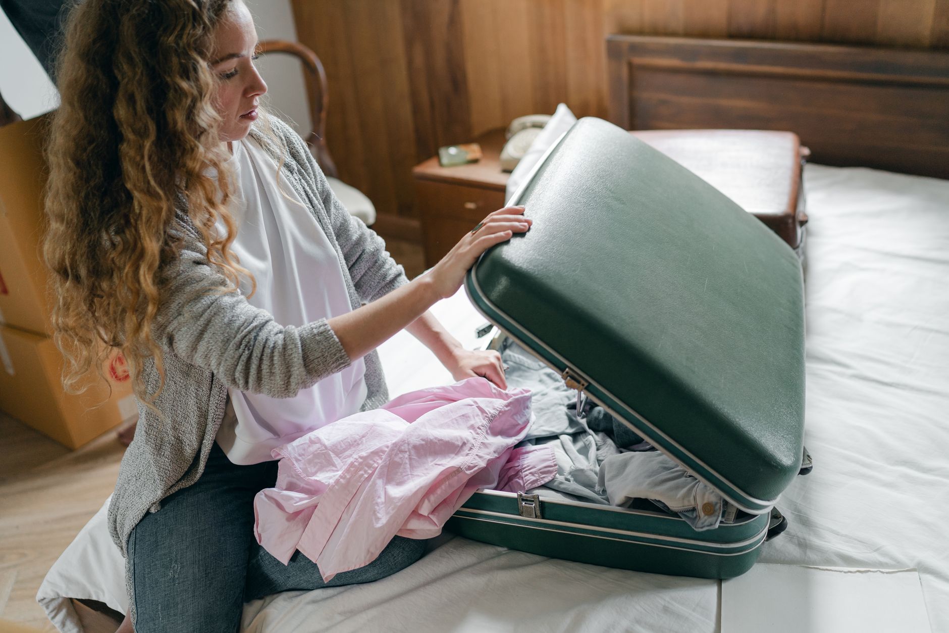 Nurse packing for a travel nursing assignment